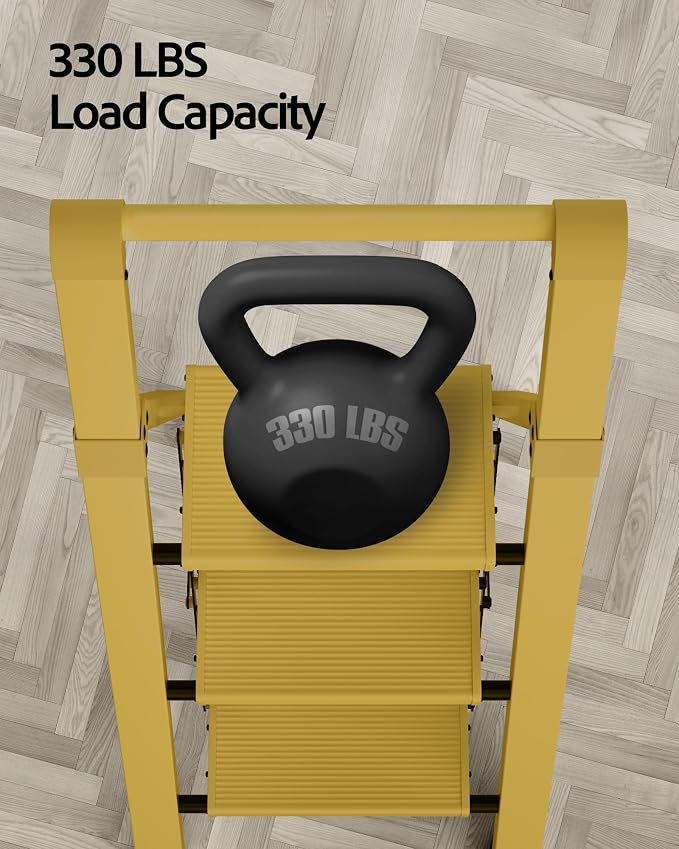 Taranta 3 Step Ladder,Aluminum Step Stool Foldable-Twilight Yellow | Lightweight Folding Ladder with Handgrip,Wide Top Pedal,330lbs Capacity Stepladder for Home,Office,Kitchen - Image 4
