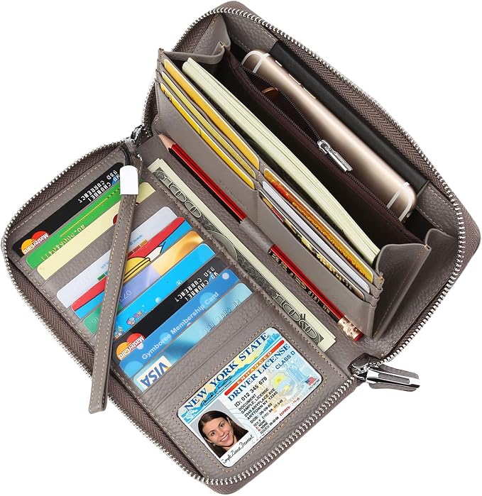 Small Compact Women Wallet RFID Blocking Genuine Leather Bifold Purse with ID Windows - Image 2