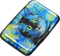 Mini RFID Aluminum Wallet Credit Cards Holder Business Card Case Metal ID Case for Men Women(Blue Cat) by ELFISH