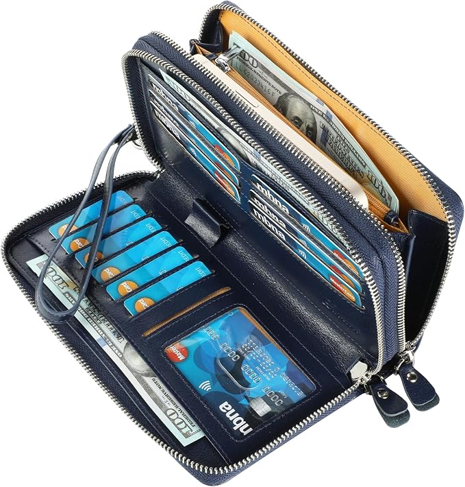 Small Compact Women Wallet RFID Blocking Genuine Leather Bifold Purse with ID Windows - Image 2