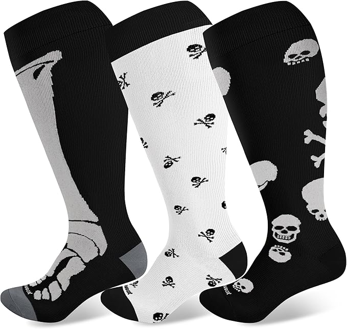 LEVSOX Plus Size Compression Socks Wide Calf Men&Women 20-30 mmhg Knee High Support Socks for Medical, Nurse, Diabetic by Levsox