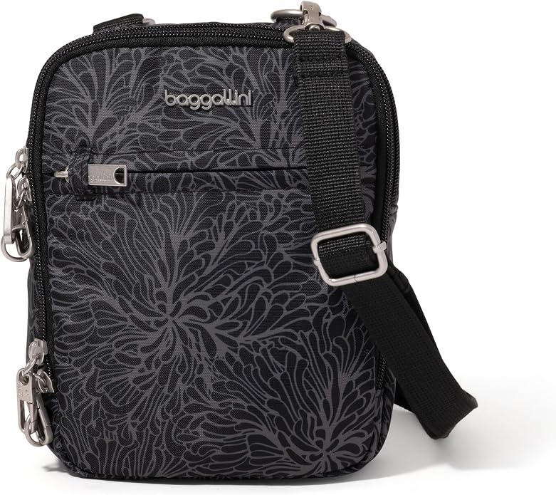 Baggallini Securtex® Anti-theft Mini Everything Crossbody Bag, 6.3"x8.25" Rfid, Locking Zippers & Cut-resistant Strap by baggallini