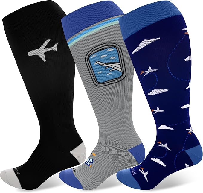 LEVSOX Plus Size Compression Socks Wide Calf Men&Women 20-30 mmhg Knee High Support Socks for Medical, Nurse, Diabetic by Levsox