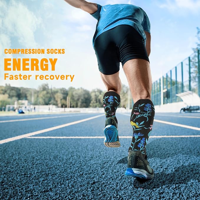 cerpite Compression Socks for Women & Men 6 Pairs Knee High Compression Socks 20-30 mmhg Best for Running,Nurse,Travel - Image 7