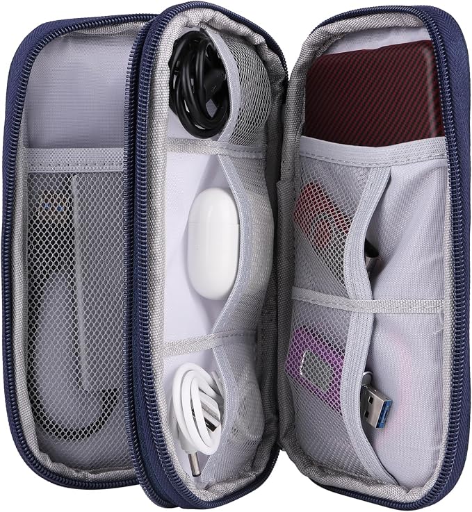 Travel Cable Organizer Electronics Accessories Bag for Charger, Phone, memory card,Travel Gadget Bag-Blue - Image 6