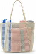 Rave Envy Large Mesh Beach Tote Bag - Waterproof Pool & Travel Beach Bag | Large Capacity | Sturdy Base | Lightweight Foldable Design | Quick-Drying Breathable Fabric | Spacious Multi-Pocket Storage by RaveEnvy