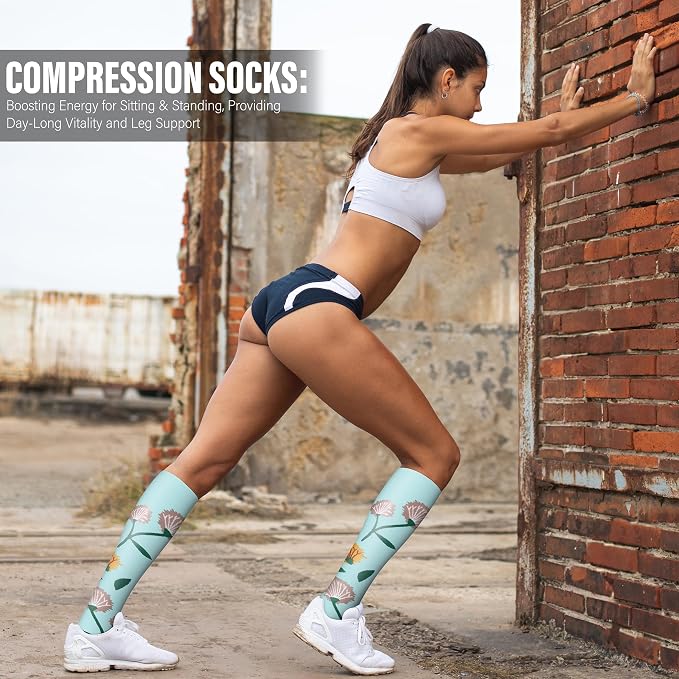 WITHYOU 3 Pairs Compression Socks for Women & Men 15-20 mmHg,Best Support for Nurses Running Hiking - Image 5