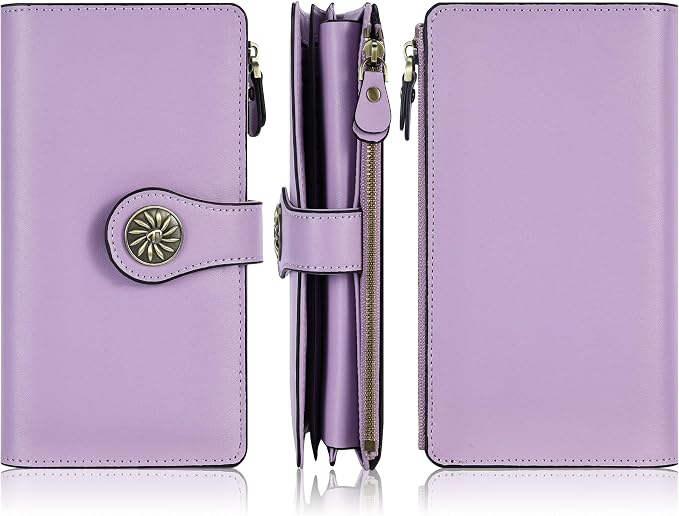 Travelambo Women's Wallet RFID Blocking Trifold Clutch Large Capacity Credit Card Holder Travel Purse - Image 5