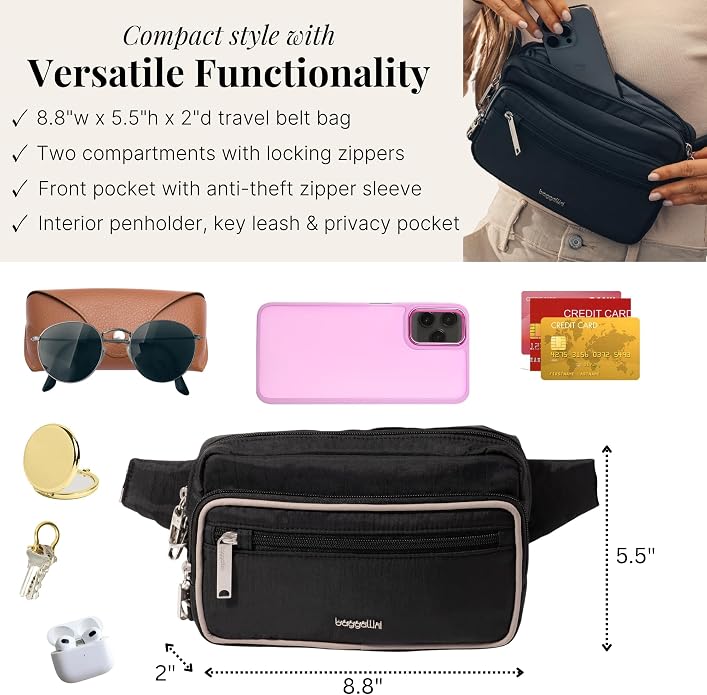 Baggallini Securtex Anti-Theft Belt Bag - Image 4