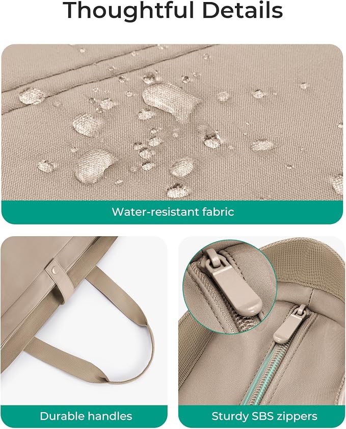 BAGSMART Tote Bag for Women, Foldable Tote Bag With Zipper Travel Shoulder Bag Handbag for Work - Image 7