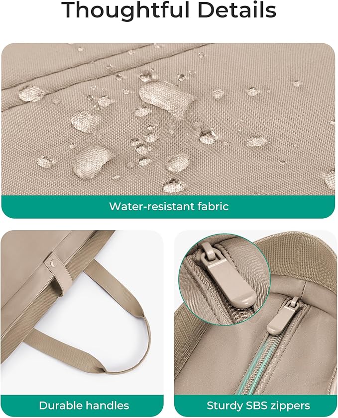 BAGSMART Tote Bag for Women, Foldable Tote Bag With Zipper Travel Shoulder Bag Handbag for Work - Image 7