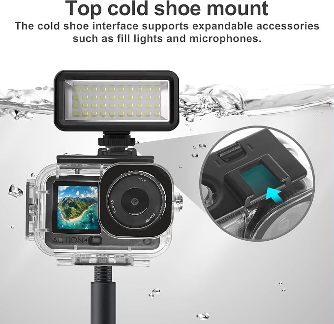 FitStill 196FT/60M Underwater Waterproof Case for DJI OSMO Action 6，60M/196FT Waterproof Protective Case + Three-Color Filter + Buoyancy Handle + Magnetic Quick-Release Base, Action 6 Accessories - Image 5