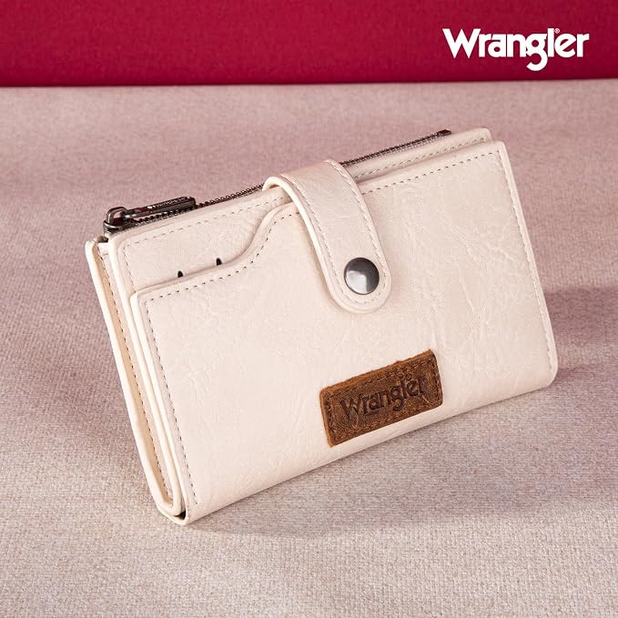 Wrangler Wallet for Women Bifold Card Holder with Zipper and ID Window - Image 6