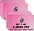 SaiTech IT 10 Pack RFID Blocking Card for Credit Debit ID Card, Pink | Slim Anti-Theft Contactless NFC RFID Blocker Protector, Easily Fit into Wallet and Purse, for Men & Women by SaiTechIT