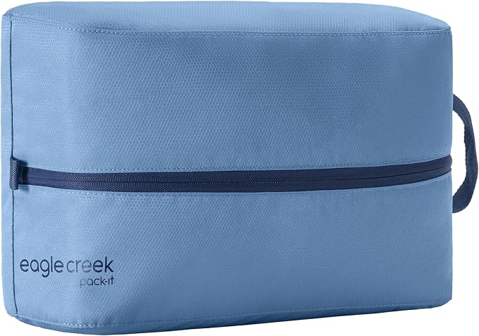 Eagle Creek Pack-It Reveal Multi Shoe Cube, Blue Dawn | Dual-Compartment Shoe Cube for Optimizing Luggage Space, Travel-Friendly, Easy-Grab Zipper, Quick Grab Handle, Lightweight by EagleCreek