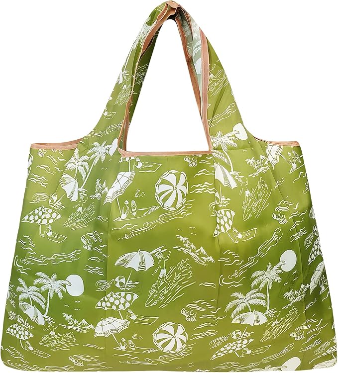 allydrew Large Foldable Tote Nylon Reusable Grocery Bags - Image 3