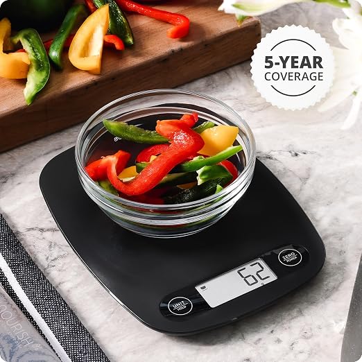 Greater Goods Food Scale, Slim & Compact Build, 1g Precision (Matte Black) | Digital Kitchen Scale for Cooking, Meal Prep & Portion Control, Tare, Auto Shut-Off, g/oz/lb/ml Conversion & Calorie Tracking - Image 9