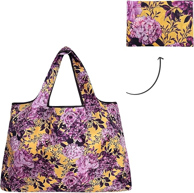 allydrew Large Foldable Tote Nylon Reusable Grocery Bags - Image 5