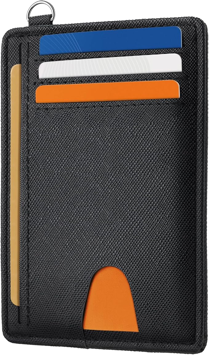 Mayski Slim Wallet, Credit Card Holder for Women, Minimalist Front Pocket RFID Blocking Card Cases, Small Wallet Women Men(Cross Black) by SLIMELEGANCEPERSONIFIED