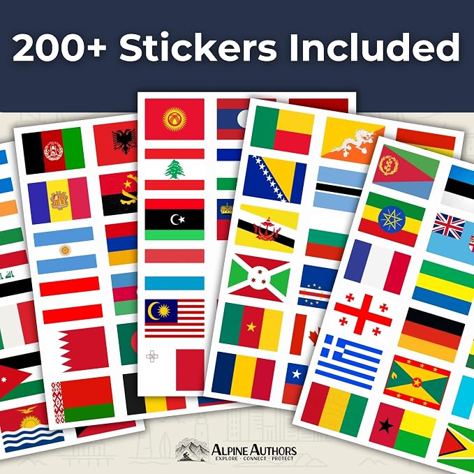World Travel Tracker Passport — Mark 193 Countries Visited with Flag Stickers — Pocket-Sized Scratch Off Map Alternative, Travel Journal, and Gift for Travelers - Image 5