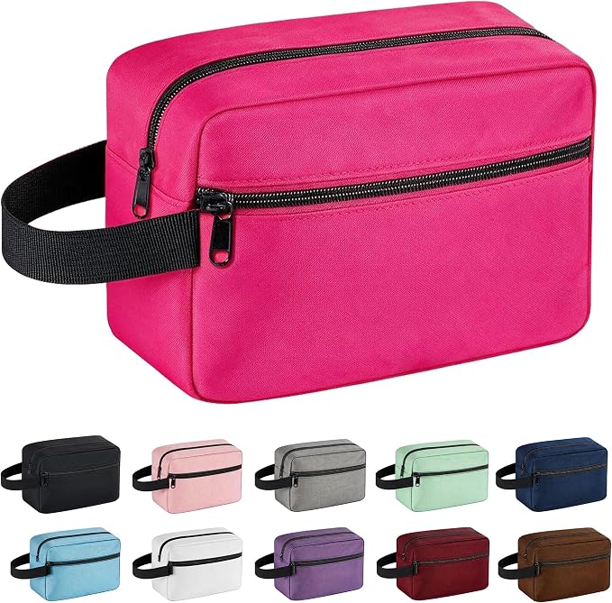 Travel Toiletry bag for Women and Men,Small Cosmetic Bag Hanging Lightweight Makeup Bag Small Tool Bag Travel Organizer accessories for Women Men - Rose Red by Unknown