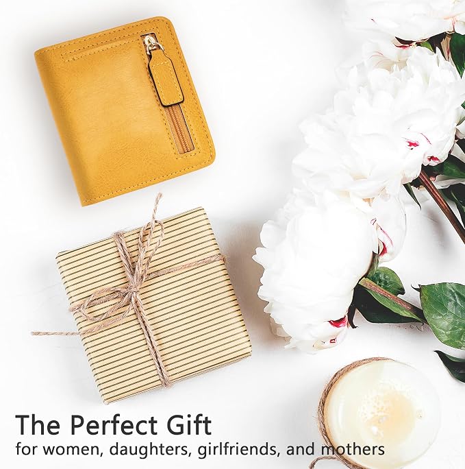 Gostwo Small Wallet for Women, Slim Bifold Credit Card Holder, Compact RFID Blocking Cash Wallet, Billfolds Thin Leather Zipper Pocket, Mini Wallet Gift for Ladies Teen Girls Travel with ID Window - Image 6