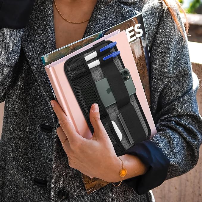 Portable Tech Organizer Attachable to Laptop for Electronics, Cables, Mouse, Power Bank, USB Adapter, Charger, Cellphone - Gray - Image 7