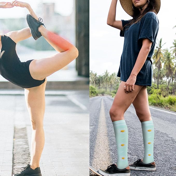 fenglaoda Compression Socks for Women Men Support Circulation 6 Pairs Socks For Nurse, Travel, Flight - Image 5