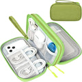 FYY Electronic Organizer, Travel Tech Pouch Bag, Cable Organizer Green | Wrist Strap, Waterproof, Double Layers Portable Electronics Travel Carrying Case for Cord, Charger, Daily Business Trips Use by FYY