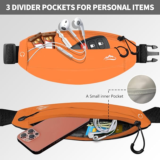 Running Fanny Pack Whole Bag Reflective, Running belt for Women &Men,Sweatproof Phone Holder Workout, Running Waist Pack (orange) - Image 4