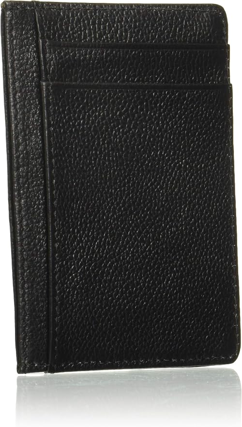 KALMORE womens Credit Holder Genuine Leather Slim Minimalist Card Case Wallet, Black With Id Window - Image 4