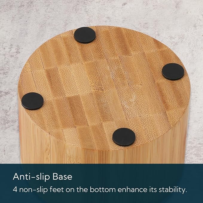 KITCHENDAO Bamboo Salt Cellar Bowl Box Container with Built-in Spoon, Elegant Kitchen Salt Dish Holder Saver Jar with Swivel Magnetic Lid to Storage Pepper Spice, 6OZ - Image 5