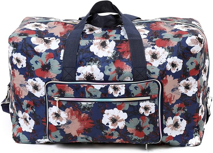 22" Foldable Large Travel Duffel Duffle Bag Sports Gym Tote Bag For Women Overnight Carryon Weekend Bag Shoulder Bag Water Resistant - Image 2