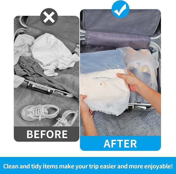 Clear Shoe Bags for Travel 5 PCS, Drawstring Travel Shoe Bags for Packing | 15.7" x 11.8" Waterproof Dustproof Portable Travel Shoe Storage Bag for Men and Women - Image 4