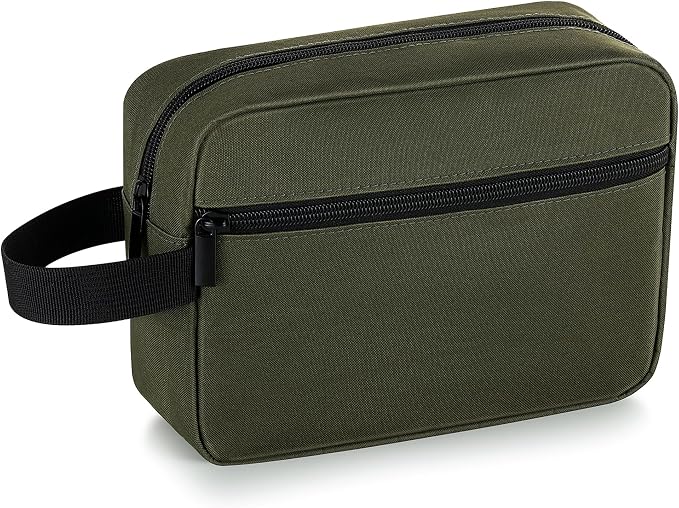 Elviros Travel Toiletry Bag for Women and Men,Lightweight Makeup Bag Hanging Dopp Kit with Shaving Compartment Cosmetic Organizer Small Tool Bag Travel Essentials,Gifts for Men(Army Green) by Elviros
