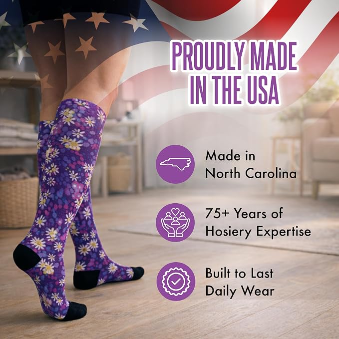 Crazy Compression Socks, Comfortable Support Socks for Recovery, Travel, Hiking, and Long-Hour Comfort w/Fun Designs - Image 6