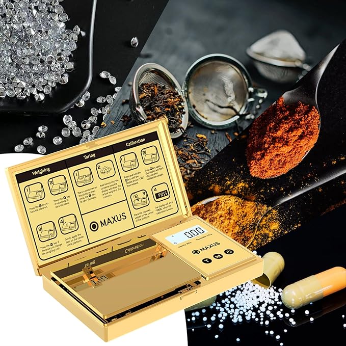 Digital Gram Scale 200g x 0.01g, Gold Pocket Scale for Jewelry, Food | Gold Plated Cover and Platform, Measures Grams and Ounces, Compact Scale for Grains, Gems, Coins and Small Items - Image 5