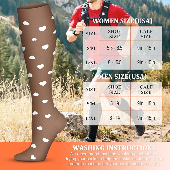 FEYHAY Copper Compression Socks (8 Pairs) 15-20 mmHg Circulation is Best Athletic & Daily for Men & Women, Running, Climbing - Image 6