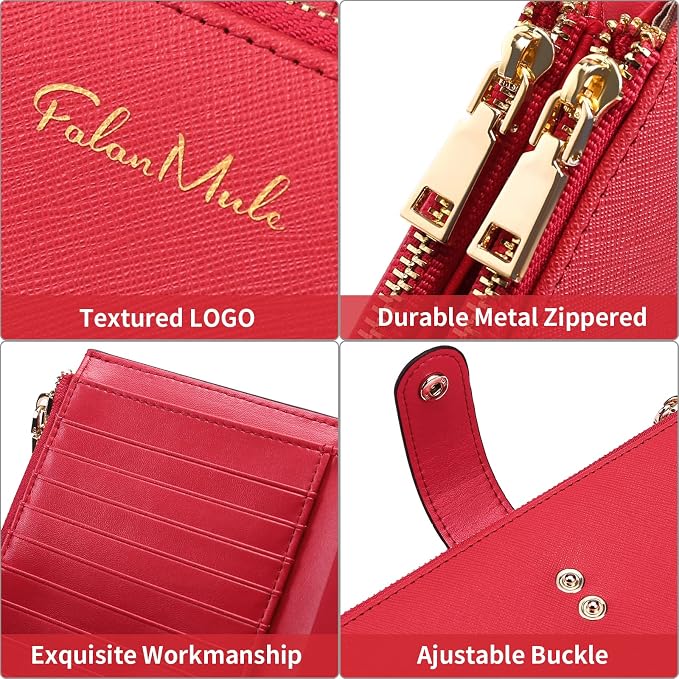Wallets for Women Trifold Wristlet Wallets Large Capacity RFID Blocking Ladies Purse Credit Card Holder - Image 3