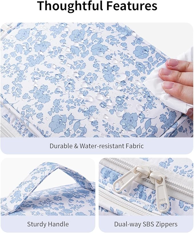 Narwey Hanging Travel Toiletry Bag for Women, Large Makeup Cosmetic Bag | Wide Open, Organized Pocket, Dry Wet Separation, Portable Bathroom Travel Bag for Full Size Toiletries, Vivid Pattern, Gifts - Image 5