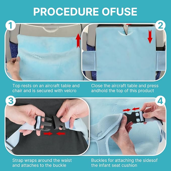 Toddler Airplane Bed, 1-12 Months Old Baby Travel Essentials for Flying | Toddler Airplane Bed Portable Baby Airplane Bed for Flight, Suitable for Airplanes ﻿ - Image 6