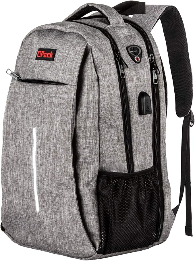 Travel Laptop Backpack, Business Anti Theft Slim RFID Blocking pocket Durable 15.6 Inch Laptops Backpack, USB Charging Port, Water Resistant College Laptop Bag by OPACK