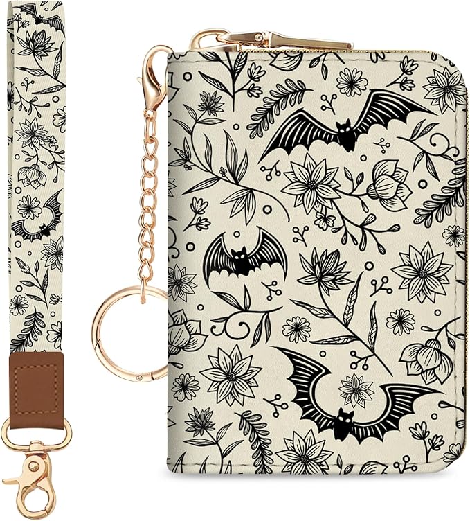Blusabaca Women Credit Card Holder, Small RFID Wallet with Wristlet Strap | Removable Keychain, Case with Zipper, Vegan PU Leather, Cash Coin Pocket, Business Accordion Purse, Ladies Female Gift by Blusabaca