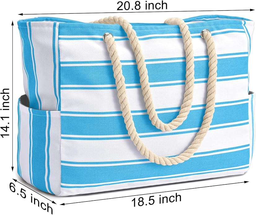 Becokan Beach Bags for Women Large Waterproof Beach Tote Bag Zipper Beach Bags Waterproof Sandproof Swim Pool Bag Large Tote - Image 6