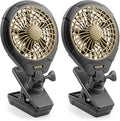 O2COOL Treva 5 in Battery Powered Clip Fan with Clamp 2-Pack | Yes by O2COOL