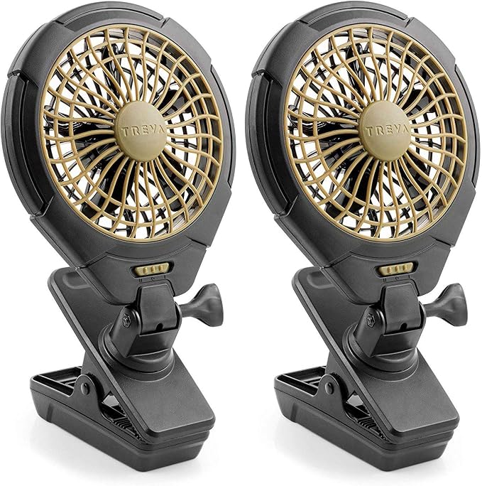 O2COOL Treva 5 in Battery Powered Clip Fan with Clamp 2-Pack | Yes by O2COOL