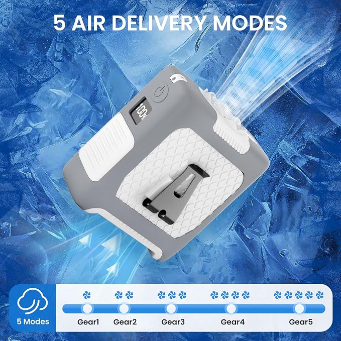 FANSYJKJ Portable Waist Fan Personal Fan | Cooling Body,Clip Belt Shirt Fans For Outdoor,5 Speed,Max 55H Runtime,Low Noise - Image 7
