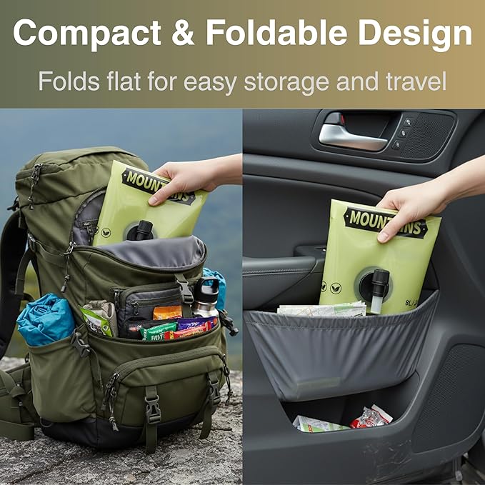 Camping Water Container 2 Gallon Collapsible Water Jug with Spout - Reusable Plastic Flasks, Foldable Empty Gallon Jug for Water Storage, Water Bag for Outdoor Hiking Emergency Prep (1 Pack) - Image 2