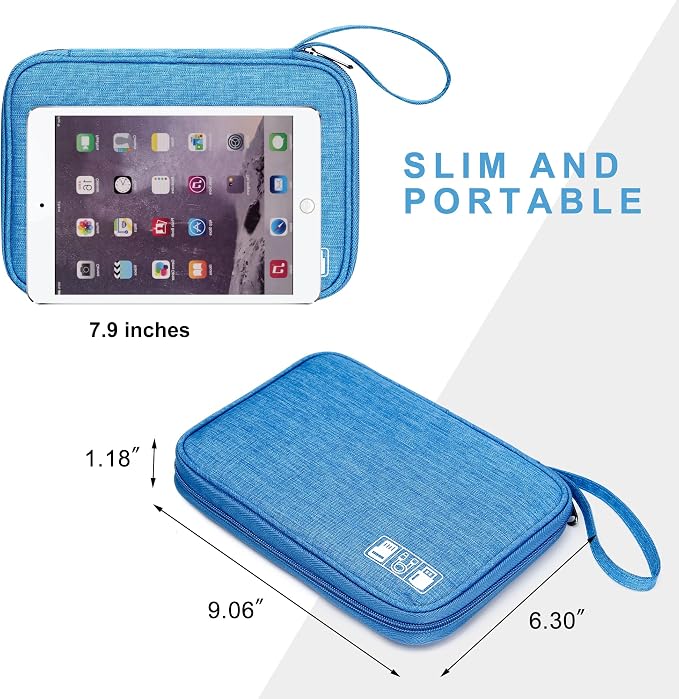SELLYFELLY Travel Electronics Organizer Portable Cable Organizer Bag for Storage Electronic Accessories Case for Cord,Phone,Charger,Flash Drive (Sky Blue) - Image 2