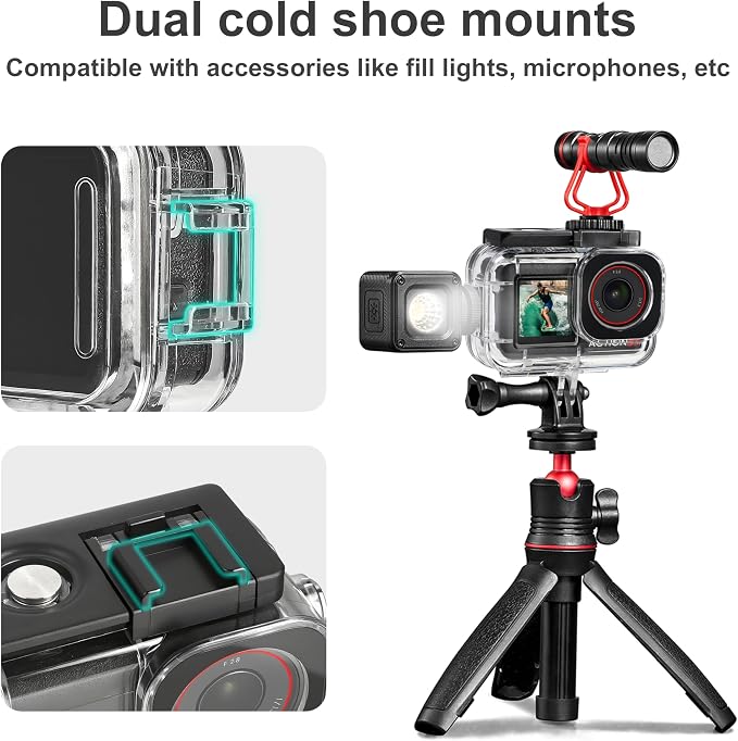 FitStill Waterproof Case for DJI Osmo Action 5pro/4/3 | 196FT/60M Underwater Diving Protective Housing,Dual-boot Design, Action 5 PRO/4/3 Accessories - Image 3